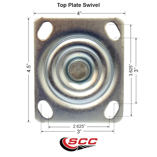 Service Caster 4 Inch Phenolic Wheel Swivel Top Plate Caster SCC-20S414-PHS-TP3 - main